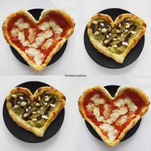 heart shaped pizzas