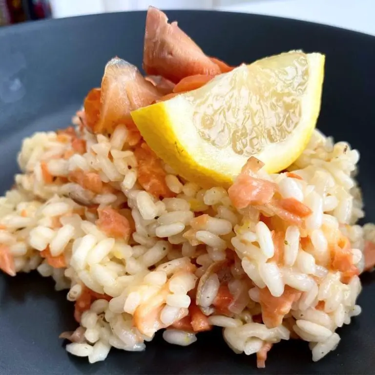 Smoked salmon risotto