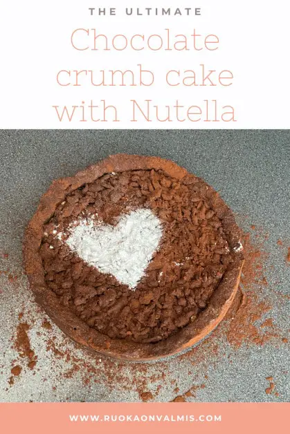 Chocolate crumb cake for Pinterest