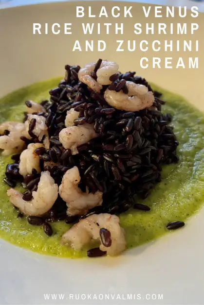 Black venus rice with shrimp and zucchini cream 1 black venus rice recipe