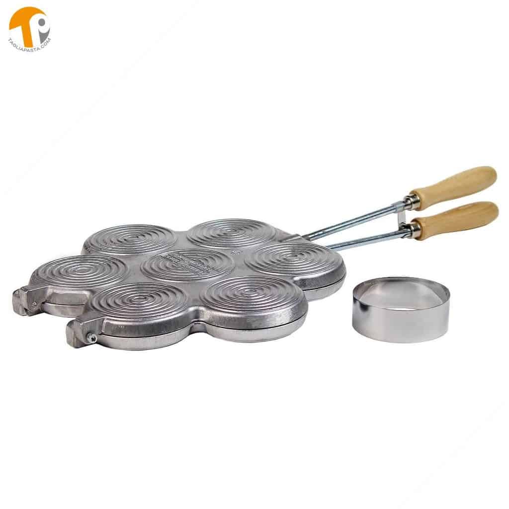 Tigelle bread 4 la tigella tigelliera 7 places in aluminum tigelle dia 85cm