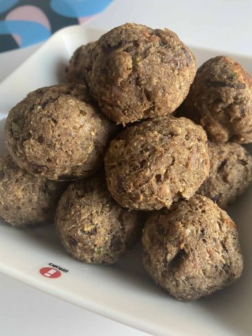 easy eggplant and tuna balls