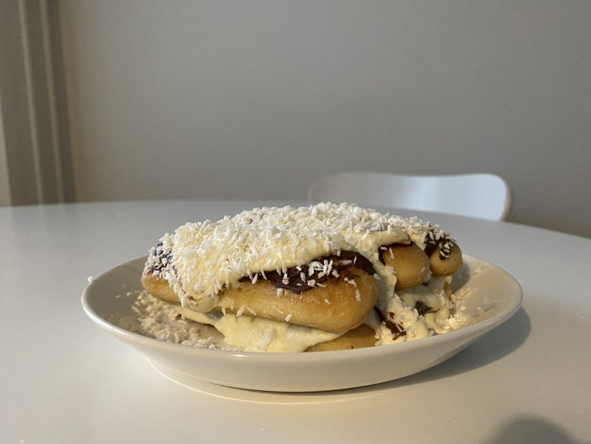 Creamy coconut tiramisù with Nutella 3 small tiramisu